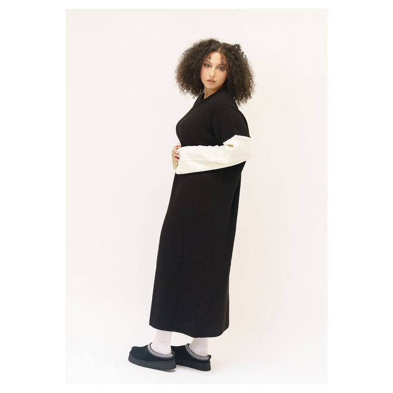 robe-longue-maille-bicolor