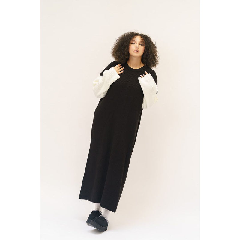 robe-longue-maille-bicolor