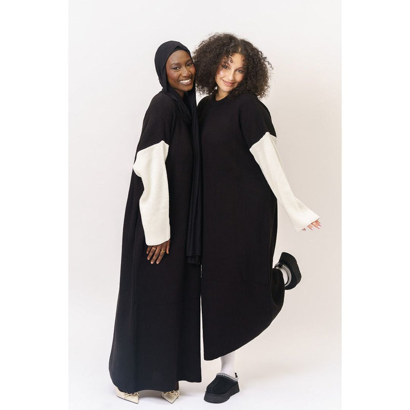 robe-longue-maille-bicolor