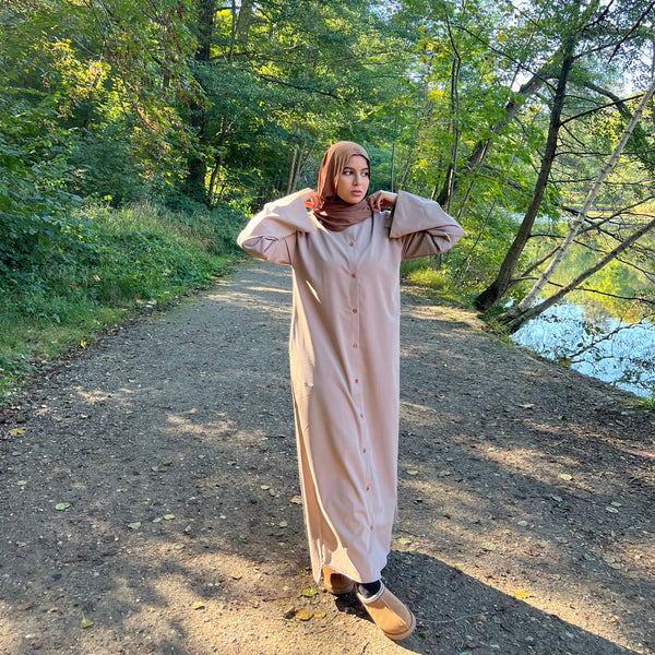 robe-longue-oversize-manche-tombante-chocolat