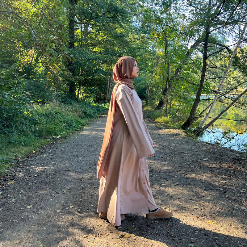 robe-longue-oversize-manche-tombante-chocolat