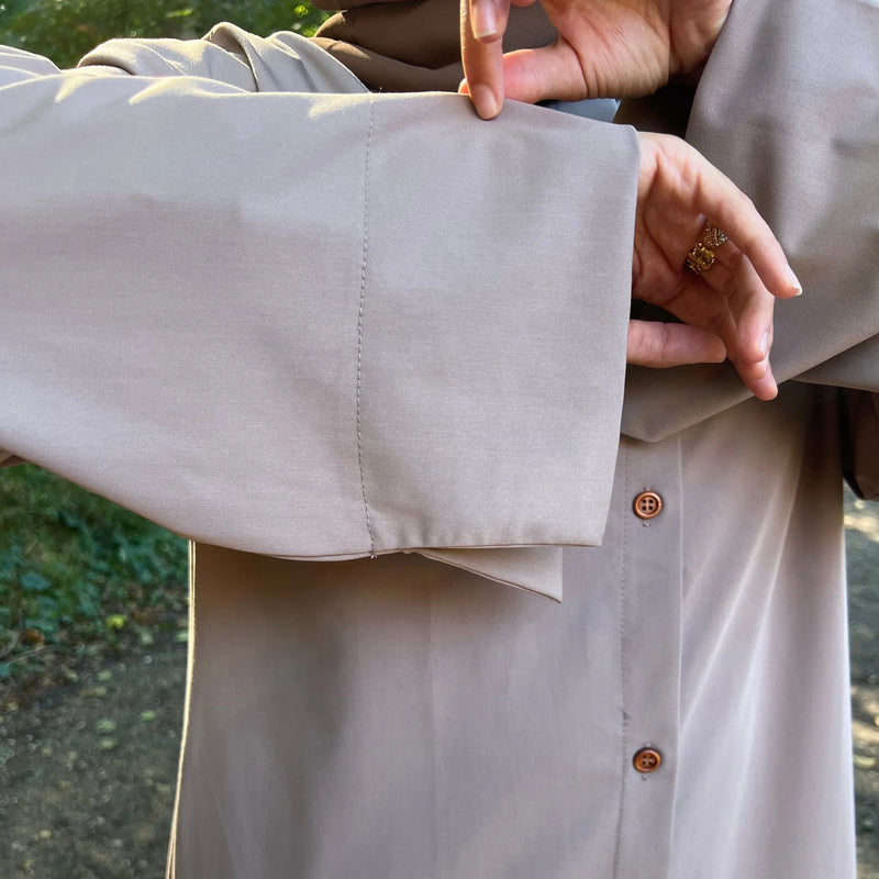 robe-longue-oversize-manche-tombante-chocolat
