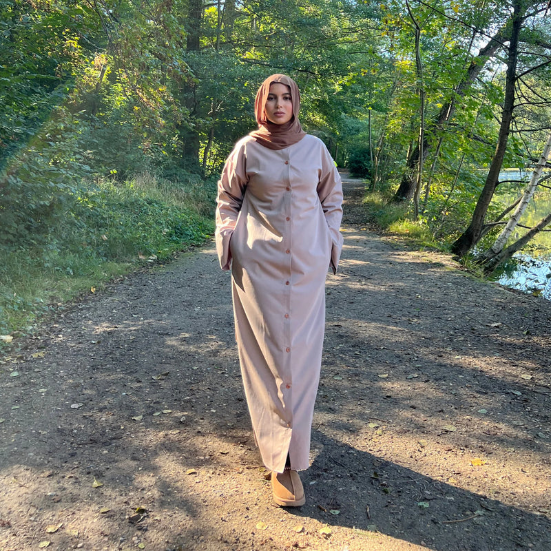 robe-longue-oversize-manche-tombante-chocolat