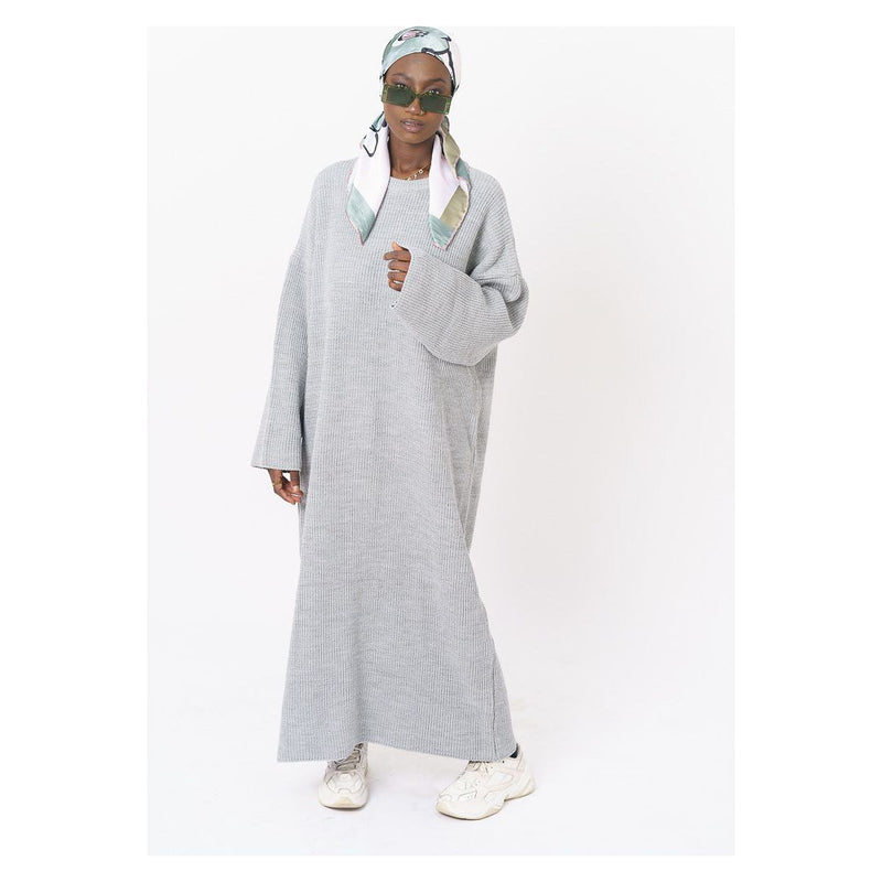 robe-longue-grise-maille-shams