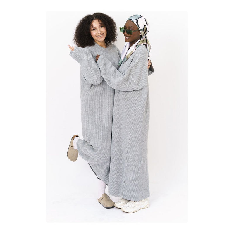robe-longue-grise-maille-shams