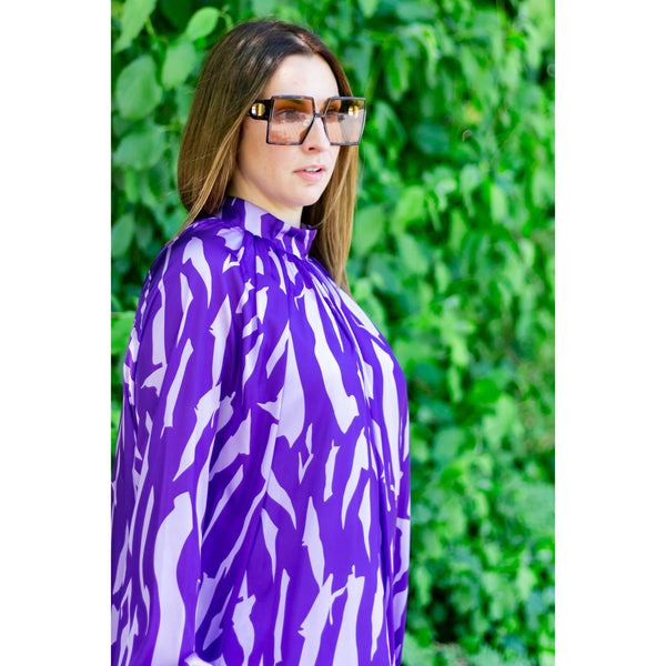robe-longue-motif-zébré-bi-color-violet