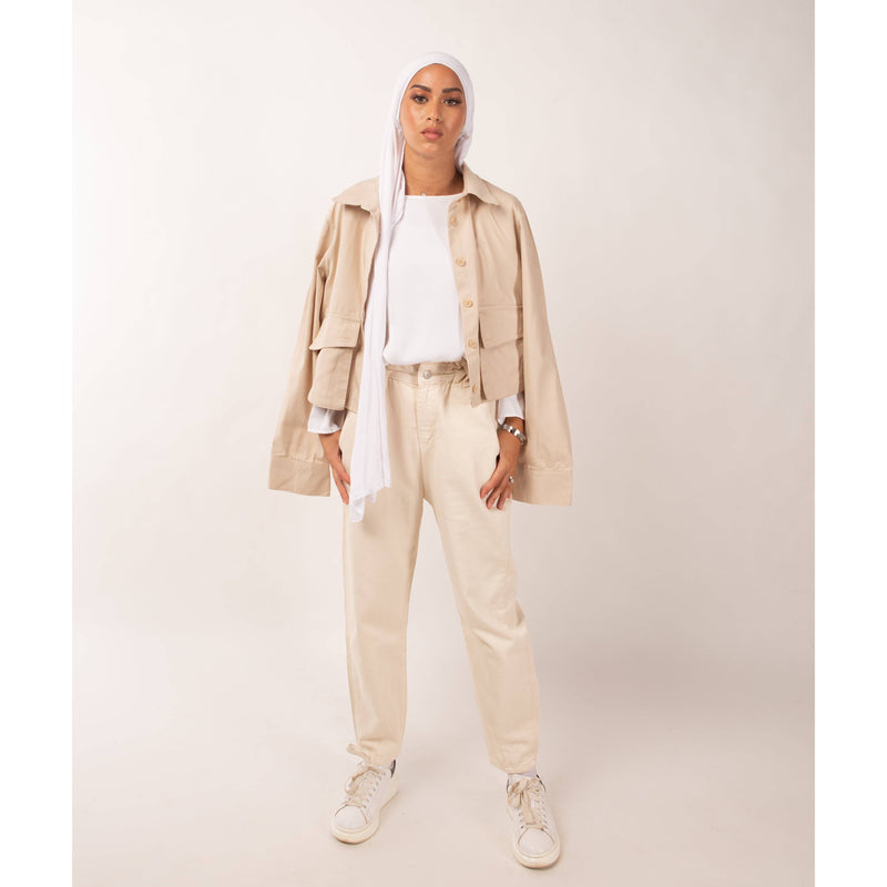 Jeans Momfit Beige