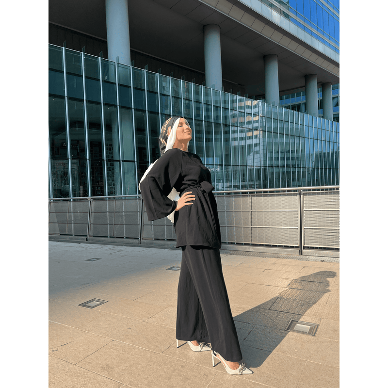 Ensemble noir pantalon large dresswithshams