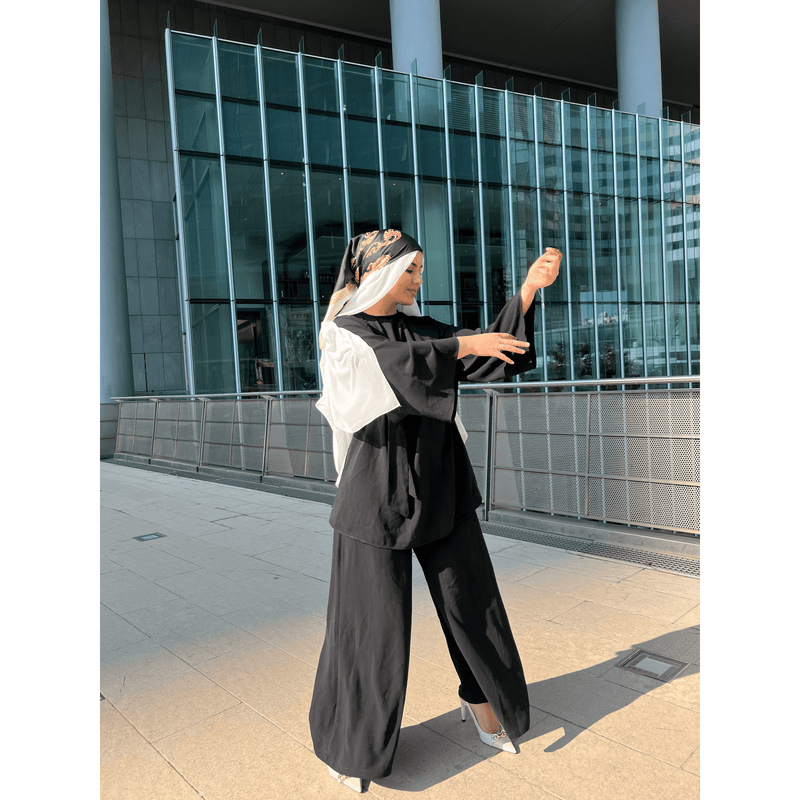 Ensemble noir pantalon large dresswithshams
