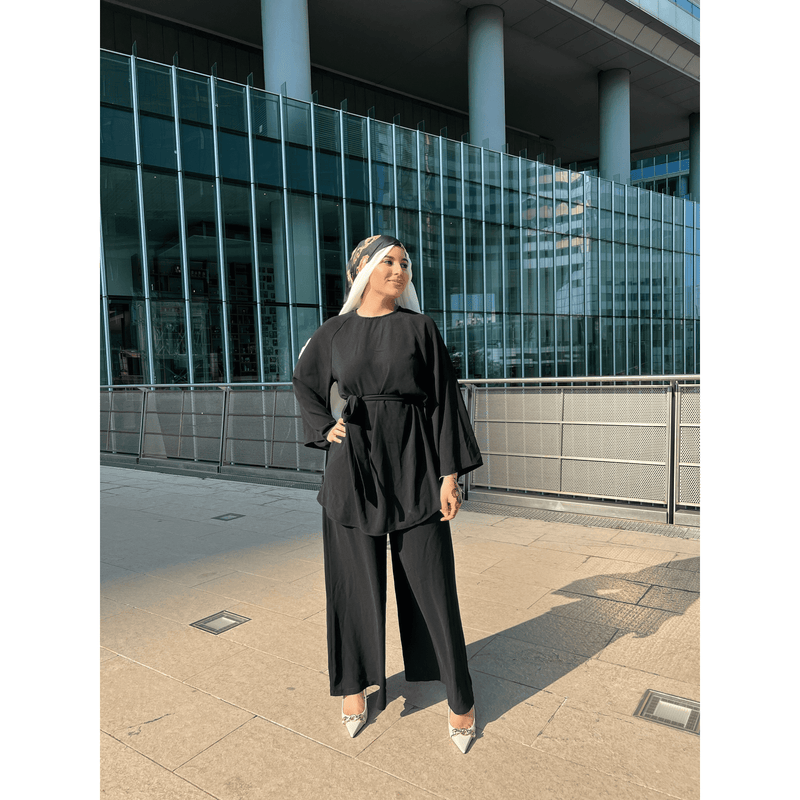 Ensemble noir pantalon large dresswithshams