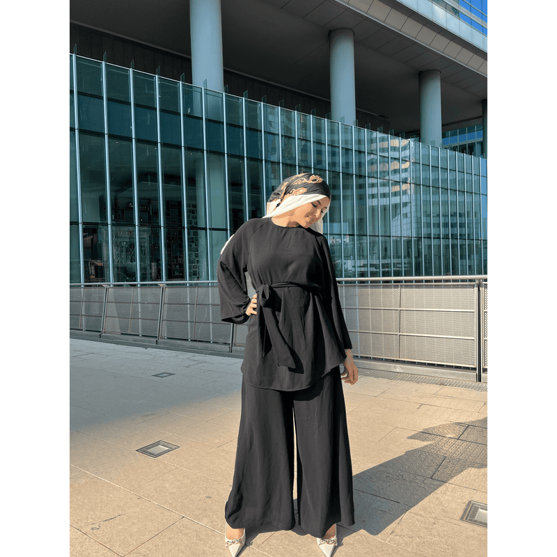 Ensemble noir pantalon large dresswithshams