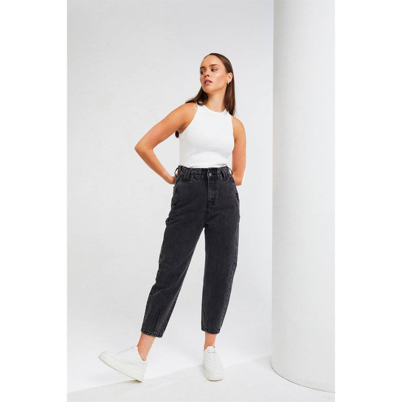 Jeans Momfit Gris