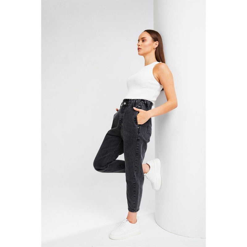 Jeans Momfit Gris