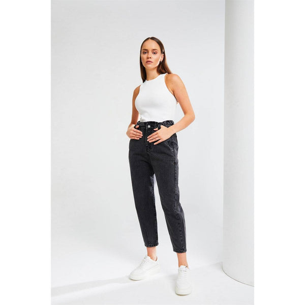 Jeans Momfit Gris